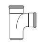 T-stuk sanitair - Mof/Mof/Spie - 87° - met lipring - PVC - ivoor